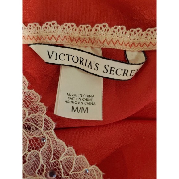 Victoria's Secret Pink Satin Embellished Chemise Slip‎ Gown Sz Med - Picture 8 of 9